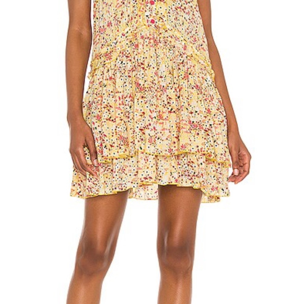 Poupette St. Barth Yellow and Red Mini Dress